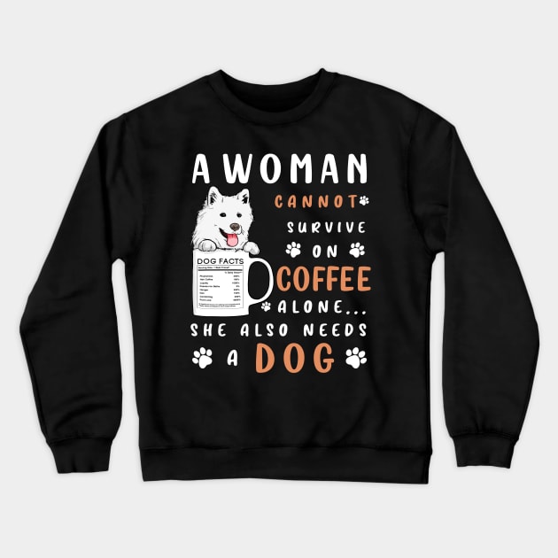 A woman cannot survive on coffee alone Crewneck Sweatshirt by Carlo Betanzos